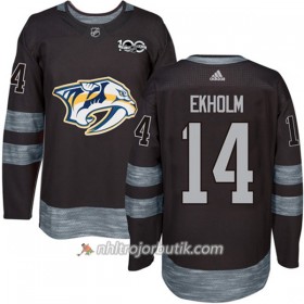 Män Ishockey Nashville Predators Tröja Mattias Ekholm 14 1917-2017 100th Anniversary Adidas Svart Authentic